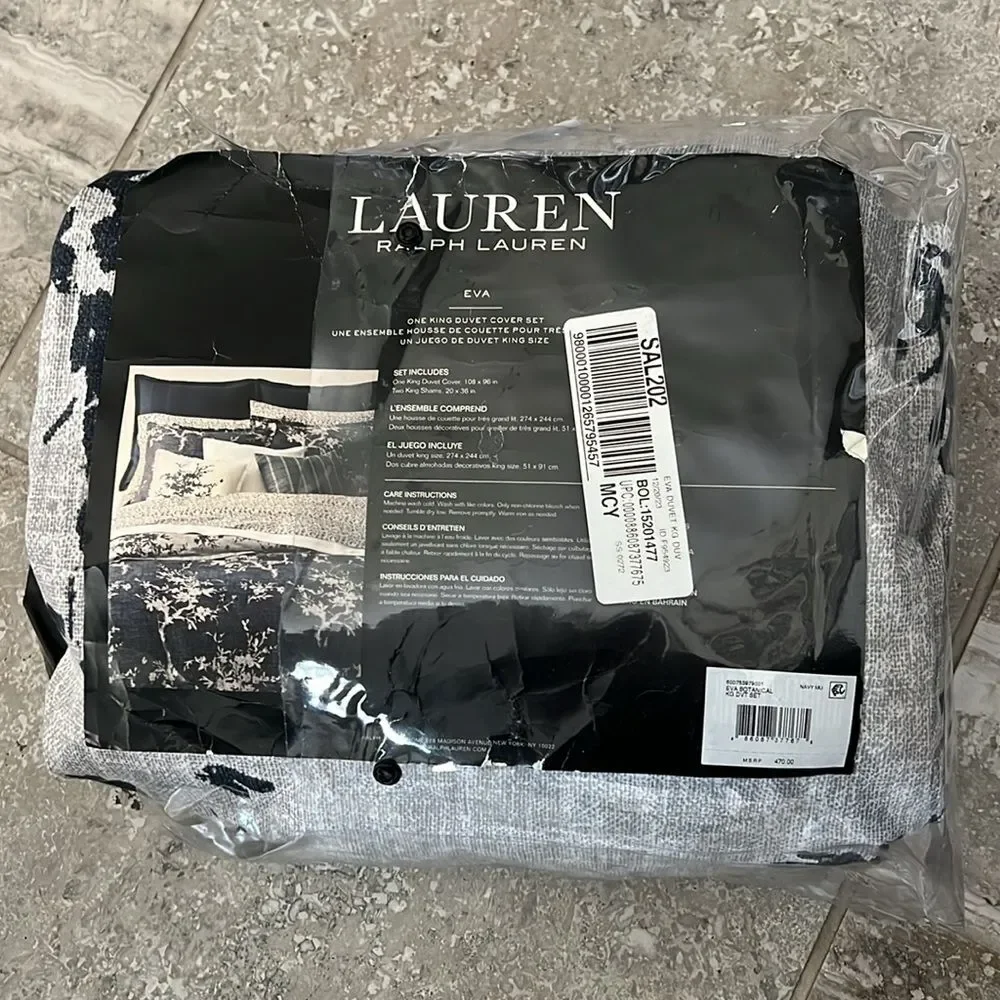 Lauren Ralph Lauren Eva Botanical Duvet Cover Set, New, King